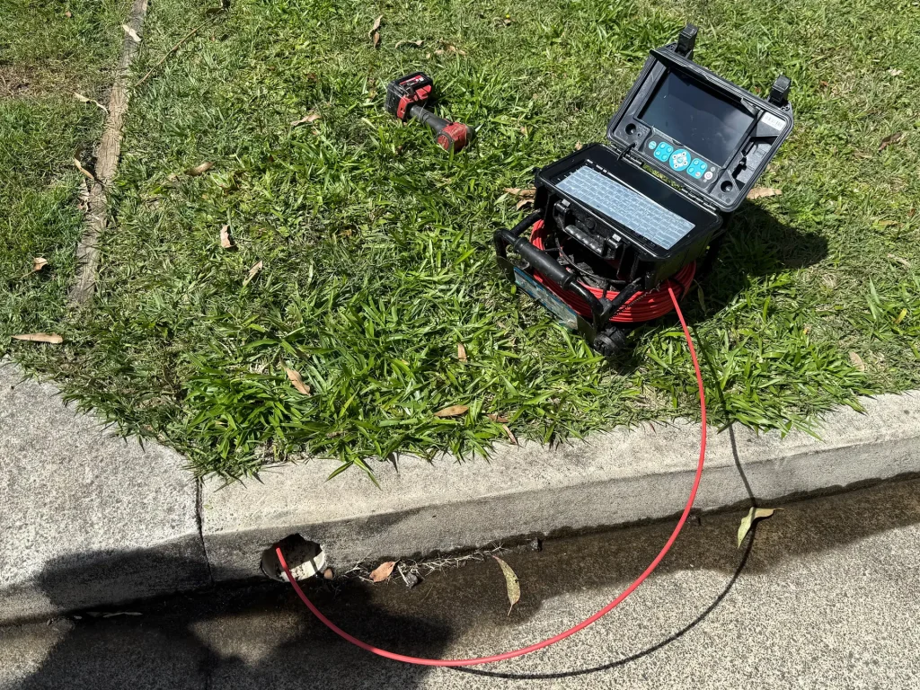 CCTV drain camera set up by H1 Plumbing & Drainage to locate a blocked drain