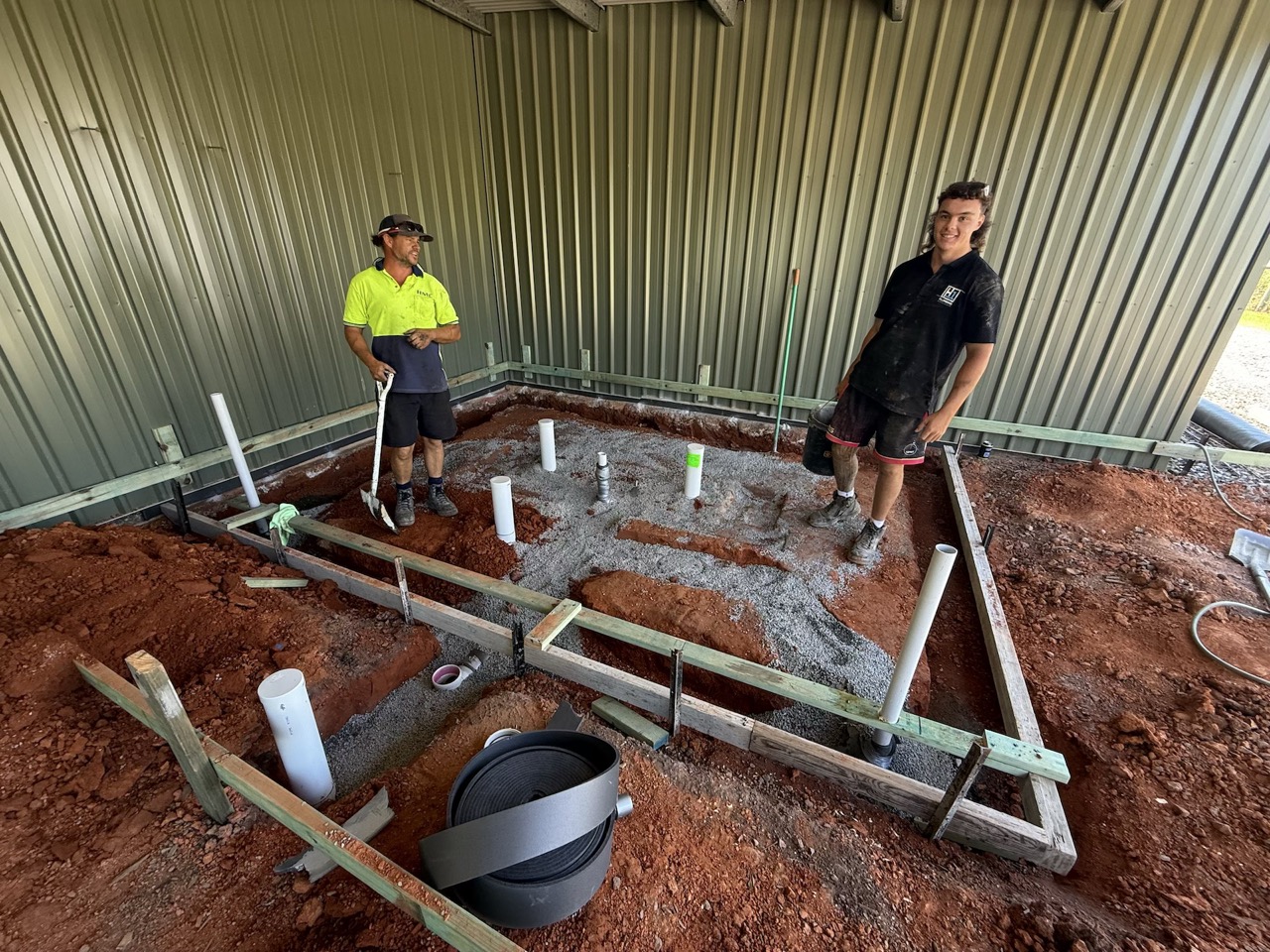 New drainage pipework being laid by the H1 Plumbing & Drainage team