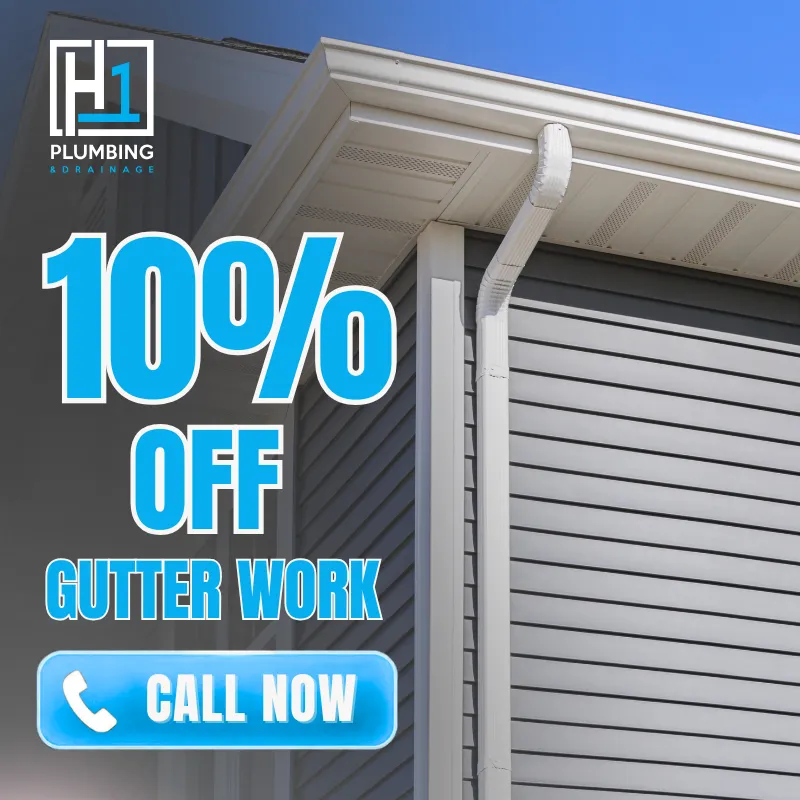 10% off gutter work on the Sunshine Coast - H1 Plumbing & Drainage, call now