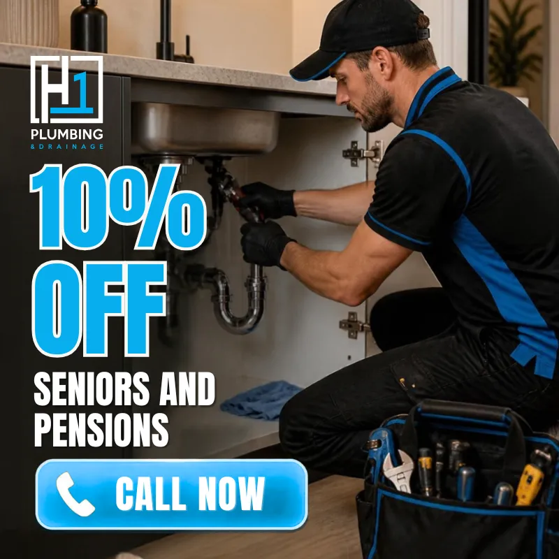 10% off plumbing for seniors and pensioners - H1 Plumbing & Drainage Sunshine Coast, call now